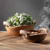 Rustic Wood Handled Bowl Set Of 2